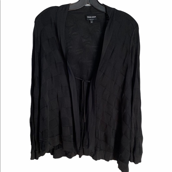 GIORGIO ARMANI BASKET WEAVE OPEN CARDIGAN - Picture 3 of 13